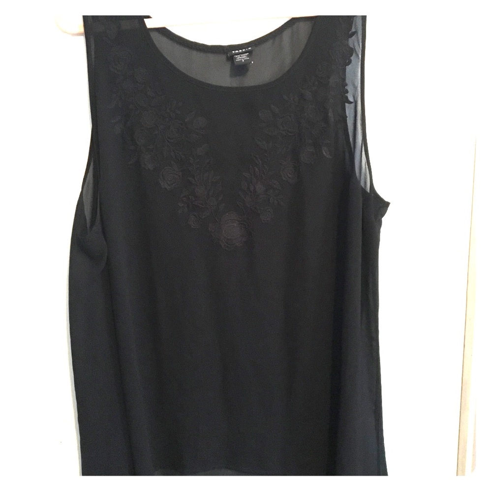 Sheer Black Torrid High-Low Tank Top